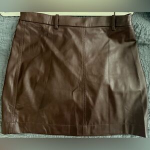 J. Crew Brown Faux Leather Mini Skirt